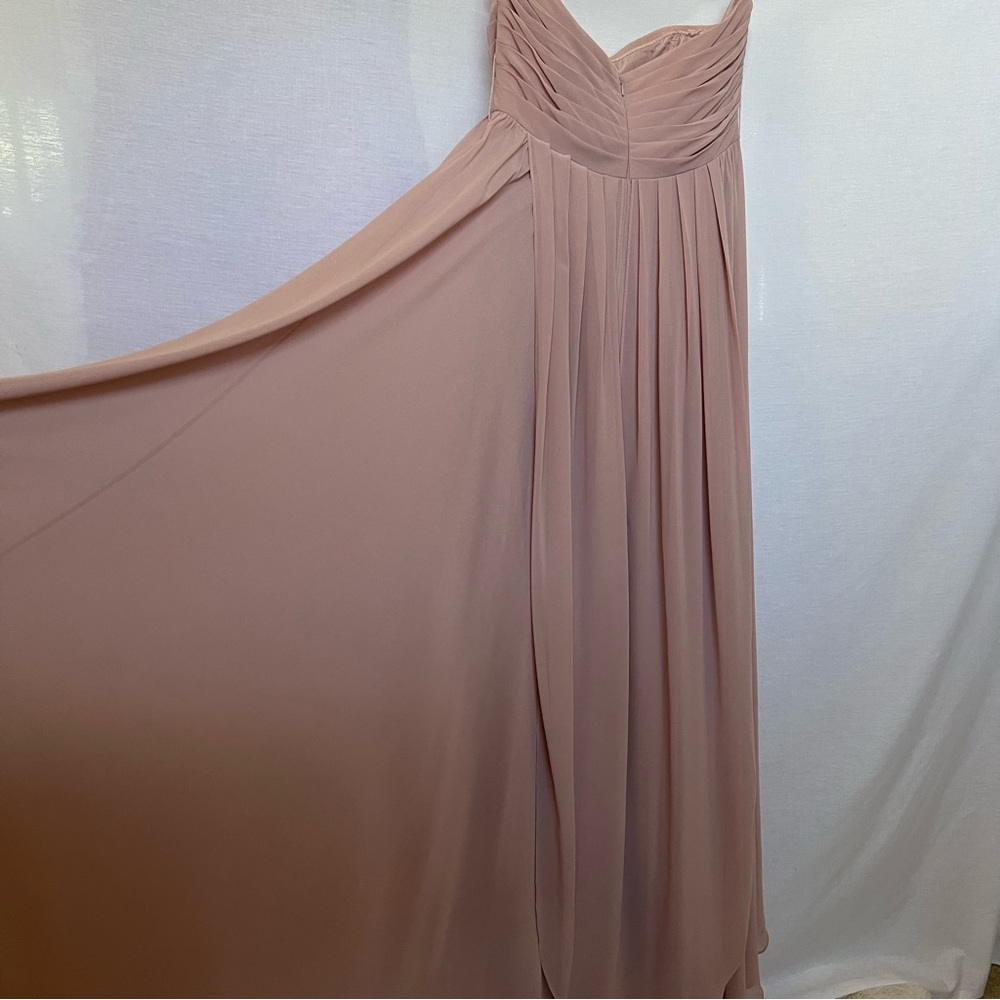Jenny Yoo Pale Antique Pink Bridal Full Length Flowy Strapless Dress.  Size 8 - Picture 4 of 16